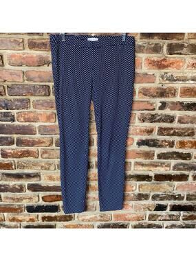 Eliane Rose Navy Blue White Polka Dot Skinny Leg Flat Front Pants Women's Size 6